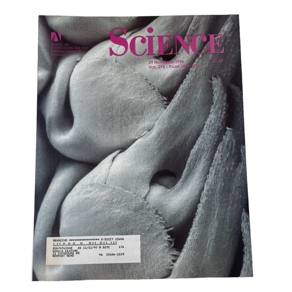 AAAS Science Magazine u Vol 274 No 5292 November 29 1996